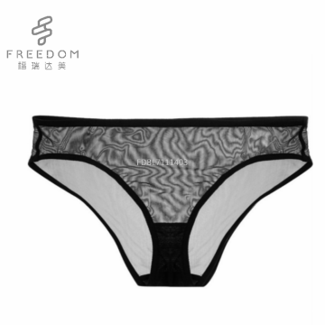 FDBL7111403 Calcinha de senhora suave e sexy preta transparente e calcinha de biquíni transparente de baixo preço